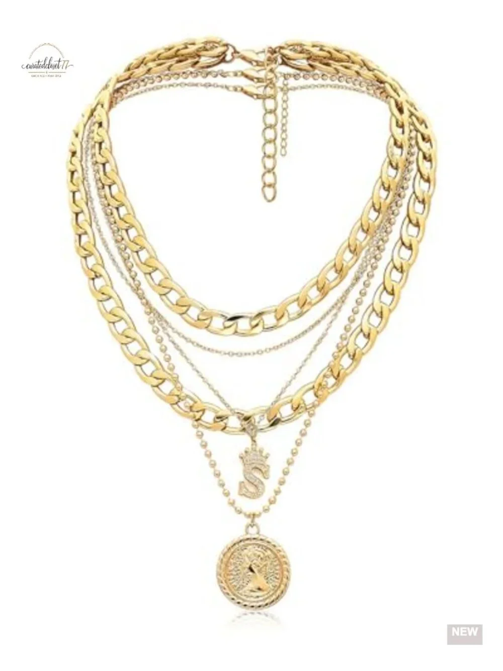 Layered Necklaces Set Chunky Coin Pendant Choker Dainty Chain Jewelry Gift